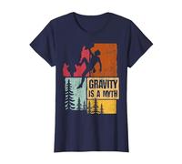 La Gravedad es un Mito Regalo Escalada Boulder Montañismo Camiseta, Mujer, Azul Marino, XS