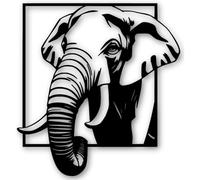 La Guarida del Dragón Cuadro elefante de madera en relieve 3D - Arte de pared grande y moderno - Decoración animal minimalista para salón, despacho o dormitorio