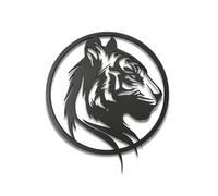 La Guarida del Dragón Cuadros de madera animales salvajes en relieve 3D - León, Leona, Tigre o Jaguar | Decoración de pared para salón, dormitorio u oficina - Colección Instinto Salvaje (Tigre, L)