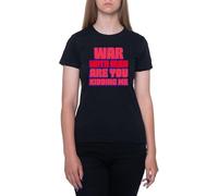 ¿La Guerra con Irán Es Broma Camiseta Negro para Mujeres De Manga Corta con Cuello Redondo