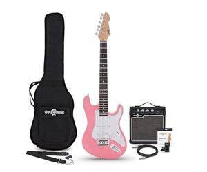 LA Guitarra Eléctrica 3/4 Rosa, Set con Accesorios y Ampli de 10 W