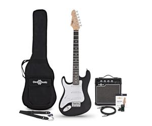 LA Guitarra Eléctrica 3/4 Zurda Negra, Set con Amplificador de 10 W
