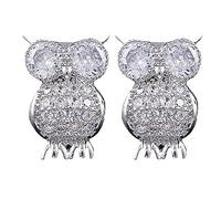 LA HAUTE - Broche de búho con diamantes de imitación de cristal, 2 piezas, diseño antiguo, con forma de animal, ramillete para boda, regalo de Navidad, Cristal