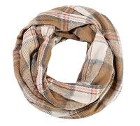 LA HAUTE - Bufanda a cuadros con lazo infinito para mujer, con bolsillo con cremallera, bolsillo oculto, bufanda de viaje de cachemira, Patrón 8, talla única