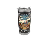 La Haya Paises Bajos Skyline Travel Art Vaso térmico de acero inoxidable de doble pared