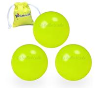 La hermosa bole | 3 cerditos fluorescentes de resina de alta visibilidad para petanca + bolsa - Bola de petanca y cerdito luminoso, accesorio petanca interior o exterior (Yellow)