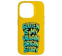 La Historia del Origen del Gluten es mi Villano, Divertida Ropa de Humor para celíacos Carcasa para iPhone 14 Pro