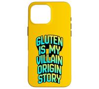La Historia del Origen del Gluten es mi Villano, Divertida Ropa de Humor para celíacos Carcasa para iPhone 16 Pro MAX