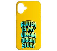 La Historia del Origen del Gluten es mi Villano, Divertida Ropa de Humor para celíacos Carcasa para iPhone 16 Plus