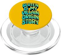 La Historia del Origen del Gluten es mi Villano, Divertida Ropa de Humor para celíacos PopSockets PopGrip para MagSafe
