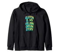La Historia del Origen del Gluten es mi Villano, Divertida Ropa de Humor para celíacos Sudadera con Capucha