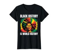 La Historia Negra es Historia Mundial Orgullo Afro Arte panafricano Camiseta gráfica económica, Mujer, Negro, XS