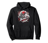 La Hoja Cumple con el Estilo japonés de Geisha Samurai de Seda Sudadera con Capucha