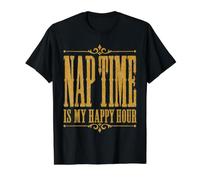 La Hora de la Siesta es mi Hora Feliz Funny Sleepy Camiseta gráfica económica, Hombre, Negro, M