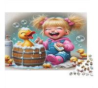 La Hora del baño del bebé Puzzle 1000 Piezas Papel Reciclado para Adultos Puzzle para Adultos Juego Familiar Divertido y desafiante Actividad Divertida para casa Excelente Idea de Regalo