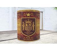 La Huella Taza Personalizada de Cerámica 350 ml España A Por El Mundial 2026 con Escudo y Mosaico de la Selección Española I Para ti, que sientes esos colores.
