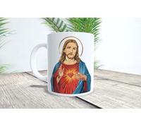 La Huella Taza personalizada del Sagrado Corazón de Jesús con frase de San Padre Pío. Para todos los devotos y fieles creyentes en el amor de Jesús.