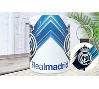 La Huella Taza y llavero personalizado del Real Madrid. Para todos los fanáticos hinchas merengues, el club más grande de España y del mundo entero.