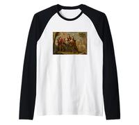 La huida a Egipto. María, José y el Niño Jesús Camiseta Manga Raglan
