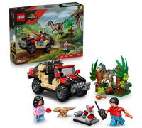 LEGO Jurassic World Huida en Todoterreno y Raptor al Acecho 76972 | Juguetes para niños de 6+ años, coche de juguete y 2 minifiguras, 2 figuras de dinosaurios, regalo de cumpleaños, 285 piezas