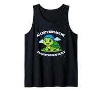 La IA no Puede reemplazarme Funny Turtle Unhinged Meme Gen Z Cringe Camiseta sin Mangas