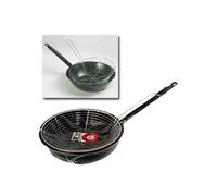 La Ideal 20920 - Sartén esmaltada con cesta para freír, 20 cm, acero, color negro