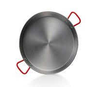 Garcima 201271 La Ideal-Paellera (Acero Pulido, 24 cm), 0.24 litros, Plateado Y Rojo