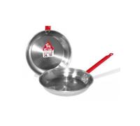 La Ideal Shallow de Acero Pulido sartén con un Mango, Plata, Pack de 12, Acero, Plateado, 36 cm