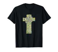La Iglesia es mi Cruz de Terapia - Arte Floral Espiritual de fe Camiseta