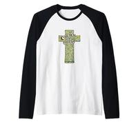 La Iglesia es mi Cruz de Terapia - Arte Floral Espiritual de fe Camiseta Manga Raglan