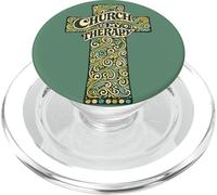 La Iglesia es mi Cruz de Terapia - Arte Floral Espiritual de fe PopSockets PopGrip para MagSafe