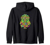 La Iglesia es mi Cruz de Terapia - Arte Floral Espiritual de fe Sudadera con Capucha