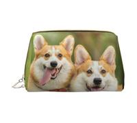 La impresión de la nota musical imprimió el bolso cosmético portátil del cuero, bolso cosmético con, Lindo Corgi, Talla única