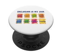 La inclusión es mi Abogado de Mermelada y Tostadas Diversidad Educar PopSockets PopGrip Adhesivo