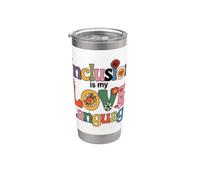 La inclusión es mi lenguaje de amor SPED Maestra de educación especial Vaso térmico de acero inoxidable de doble pared