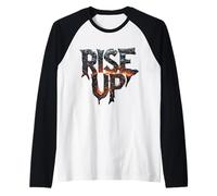 La inscripción Rise UP de Piedra fundida Camiseta Manga Raglan