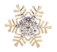 La insignia de broche de copo de nieve de diamantes de imitación de Navidad es adecuada para la chaqueta bufanda bolsa colgante accesorios encantadores, color dorado ecológico y prácticoProcesamiento