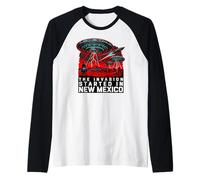 La invasión comenzó en New Mexico UFO Cowboy Camiseta Manga Raglan