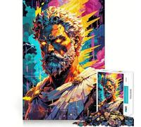 La ira del Dios del Trueno ︰ Zeus - Rey del Olimpo Rompecabezas de 1000 Piezas para Adolescentes Juguete Inteligente Tiempo de unión Corte Suave Lista de Deseos de Santa Claus 38x26cm