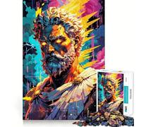 La ira del Dios del Trueno Zeus, Rey del Olimpo Rompecabezas de 1000 Piezas para Adolescentes Juguete de lógica Resistente Actividad en casa Bordes Transparentes Regalo Ideal 38x52cm