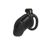 La jaula para pene en forma de panal impresa en 3D más nueva en UN pequeño dispositivo que ofrece a los hombres lo último en control de y protección de castidad.(Schwarz-mitFlacheRinge)
