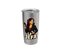 La Jefa El Jefa en Español Cita Divertida Mexicana Vaso térmico de acero inoxidable de doble pared