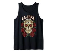 La Jefa Sugar Skull Mujer México Latina Regalo Camiseta sin Mangas