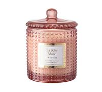 LA JOLIE MUSE Vela perfumada de rosas de damasco, vela de cera natural con aroma floral, 75 horas de largo, tarro de vidrio para regalo y decoración del hogar, 10 onzas