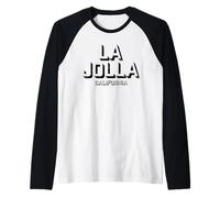 La Jolla California - Bloque La Jolla CA Camiseta Manga Raglan