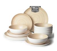 La Joventino Juego de 18 piezas de vajilla para acampadas - Juego de platos para 6 personas - Juego de vajilla para exteriores para viajes de camping en familia