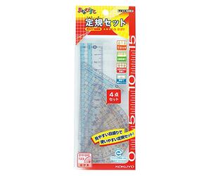 La Kokuyo regla conjunto Manabi ser y recta regla triángulo regla con transportador Set un caso especial gy-gba501