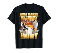 La Leche Hace Que me Duele la Barriga Meme de Vaca Divertida Camiseta