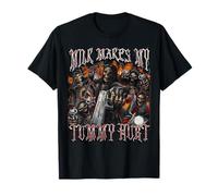 La leche hace que mi barriga duele divertido esqueleto duro Meme Bootleg Camiseta
