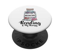 La Lectura de Medicina es mi Terapia Libro Libro Amante Lectura PopSockets PopGrip Adhesivo